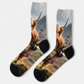 Chaussette Bagpiper de vache écossaise Highland, Chaussettes  (Gauche)