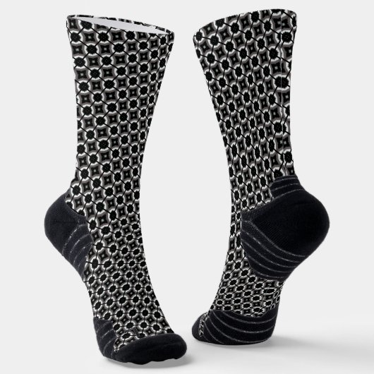 Chaussette Baguettes de blocs noir et blanc (Angulaire)