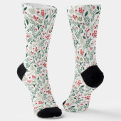 Chaussette Baies de houx rouges de Noël (Angulaire)