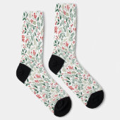 Chaussette Baies de houx rouges de Noël (Droite)