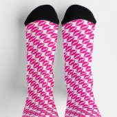 Chaussette Baisers rose blanc mignon motif cravate (Haut)