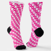 Chaussette Baisers rose blanc mignon motif cravate (Angulaire)