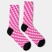 Chaussette Baisers rose blanc mignon motif cravate (Droite)