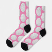 Chaussette Bal de golf rose et blanc (Gauche)