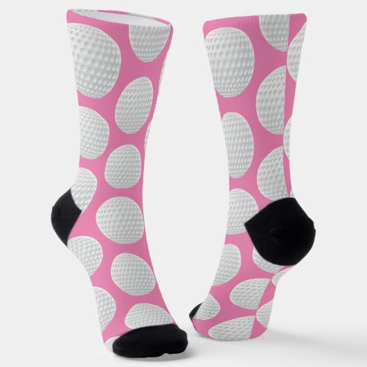 Chaussette Bal de golf rose et blanc (Angulaire)