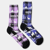 Chaussette Balayage nordique Animaux d'hiver Violet violet Pl (Droite)