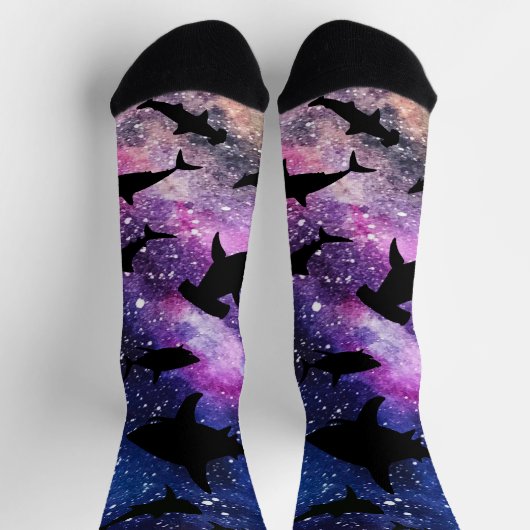 Chaussette Baleine de requin-requin ombragé sur galaxie incli (Haut)
