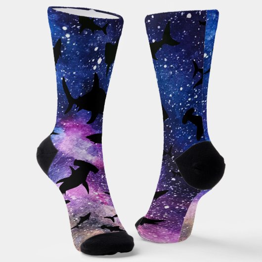 Chaussette Baleine de requin-requin ombragé sur galaxie incli (Angulaire)