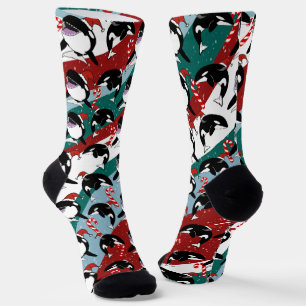 Chaussette Baleine tueuse Orca Christmas
