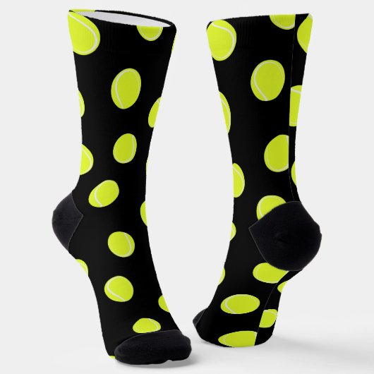 Chaussette Balle de tennis à motif noir (Angulaire)
