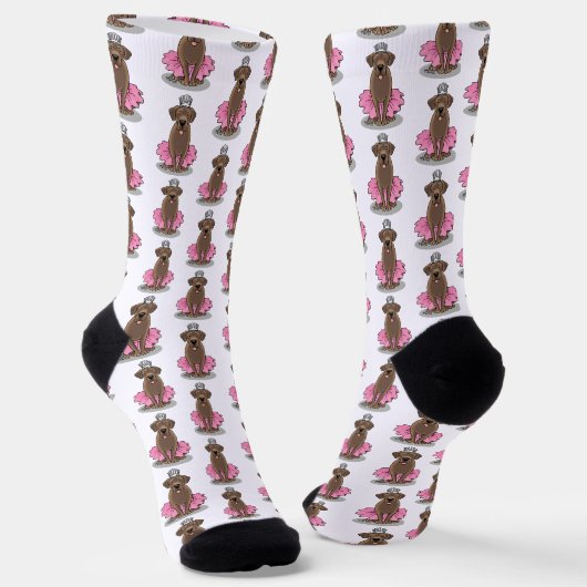 Chaussette Ballet Princess Chocolat Lab Labrador Retriever (Angulaire)
