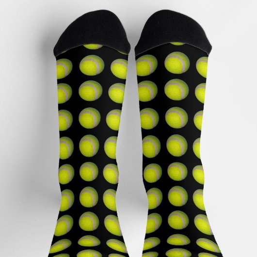 Chaussette Ballons De Tennis Jaune Et Noir Motif, Chaussettes (Haut)