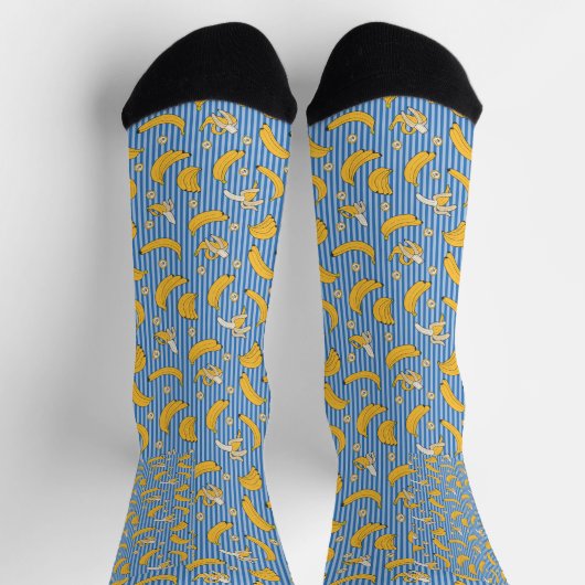 Chaussette Banana Stripe Vector Pattern | Classic Blue (Haut)