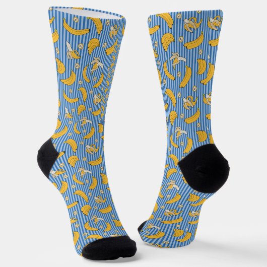 Chaussette Banana Stripe Vector Pattern | Classic Blue (Angulaire)