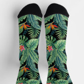Chaussette Banane tropicale Monstera Palm Feuilles & Fleurs (Haut)