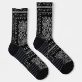 Chaussette Bandana noir Paisley (Droite)
