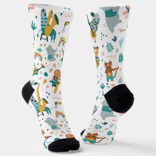 Chaussette Bande d'animaux de dessin