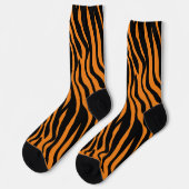 Chaussette Bande de zèbre orange et noir (Gauche)