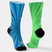 Chaussette Bande dessinée BTW Green POW (Angulaire)