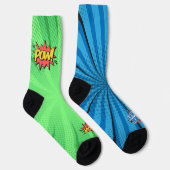 Chaussette Bande dessinée BTW Green POW (Droite)