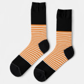 Chaussette Bande horizontale noire + orange (Gauche)