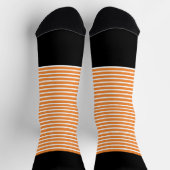 Chaussette Bande horizontale noire + orange (Haut)
