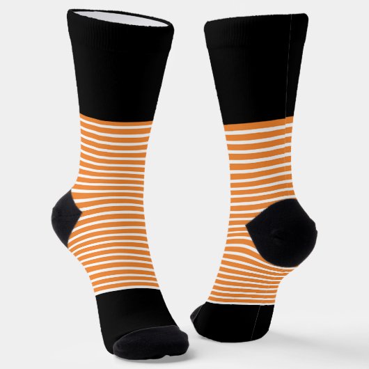 Chaussette Bande horizontale noire + orange (Angulaire)