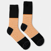 Chaussette Bande horizontale noire + orange (Droite)