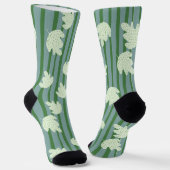 Chaussette Bandes adorables à feuilles motif de verdure (Angulaire)