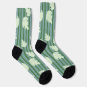 Chaussette Bandes adorables à feuilles motif de verdure (Droite)