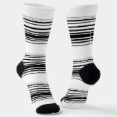 Chaussette Bandes blanches noires modernes (Angulaire)