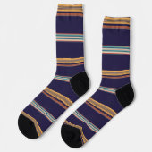 Chaussette Bandes bleu rétro (Gauche)