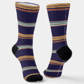 Chaussette Bandes bleu rétro (Angulaire)