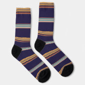 Chaussette Bandes bleu rétro (Droite)