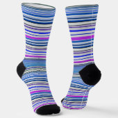 Chaussette Bandes bleu violet mignonnes (Angulaire)