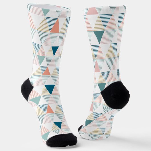 Chaussette Bandes colorées triangles sans couture motif (Angulaire)