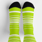 Chaussette Bandes complexes en vert citron et blanc (Haut)