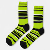 Chaussette Bandes complexes - Vert citron (Gauche)