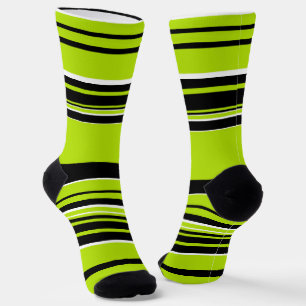 Chaussette Bandes complexes - Vert citron