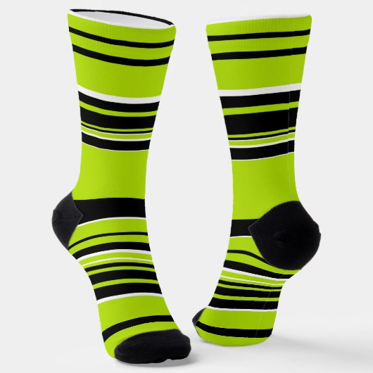 Chaussette Bandes complexes - Vert citron (Angulaire)