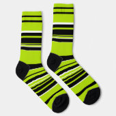 Chaussette Bandes complexes - Vert citron (Droite)