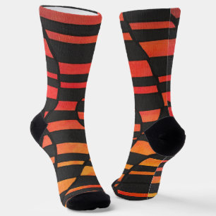 Chaussette Bandes de coucher de soleil abstrait avec des form