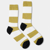 Chaussette Bandes d'or, Blancs, Motif rayé (Droite)