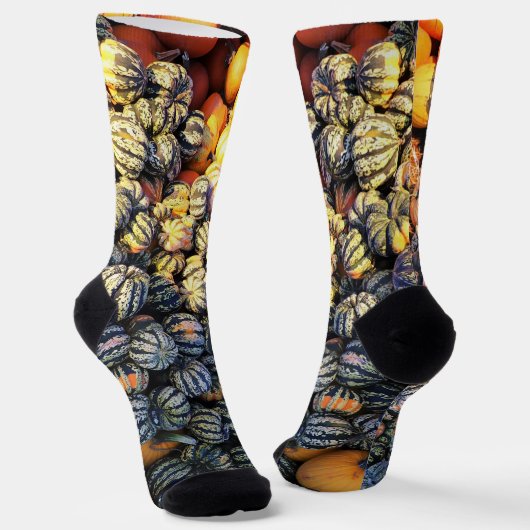 Chaussette Bandes Et Citrouille (Angulaire)