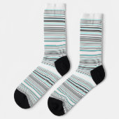 Chaussette Bandes gris d'aqua mignonnes (Gauche)