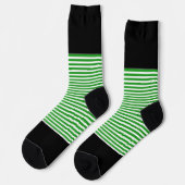 Chaussette Bandes horizontales noires + vertes (Gauche)