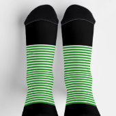Chaussette Bandes horizontales noires + vertes (Haut)