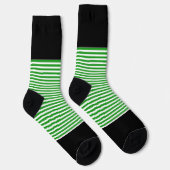 Chaussette Bandes horizontales noires + vertes (Droite)