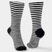 Chaussette Bandes horizontales simples en noir et blanc (Angulaire)