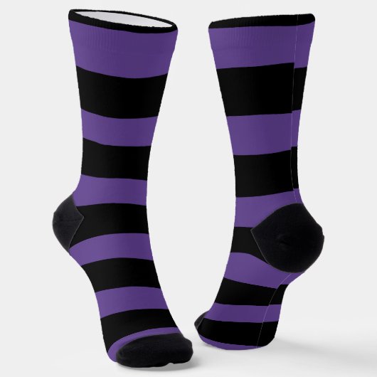 Chaussette Bandes inégales en violet et en noir (Angulaire)